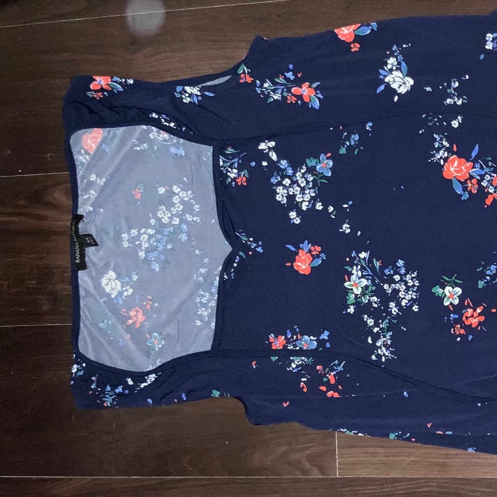 Blue floral tank top professional shirt